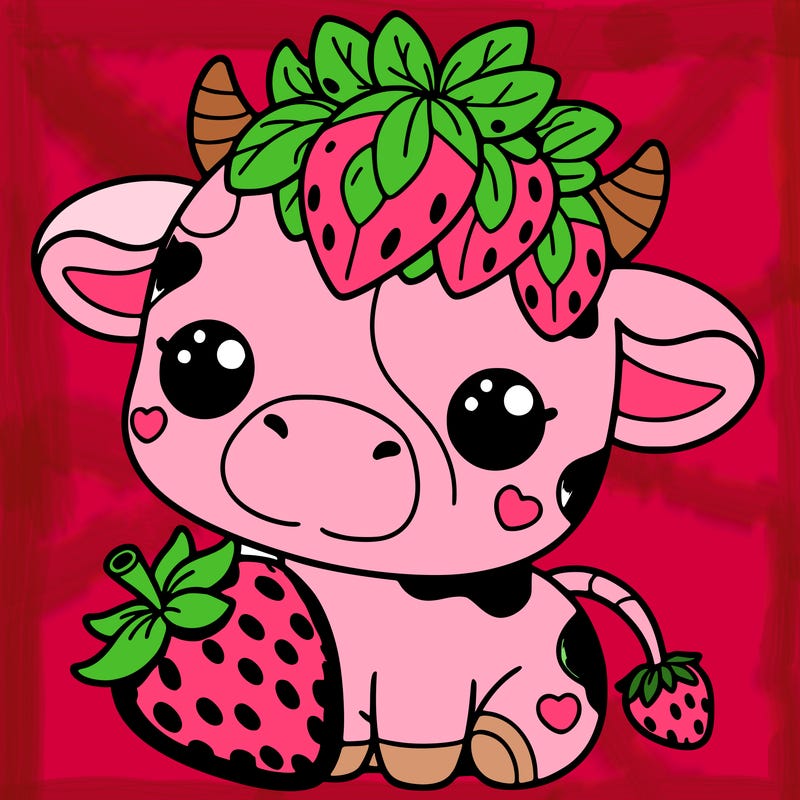cute strawberry cow