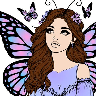 butterfly fairy realistic girl
