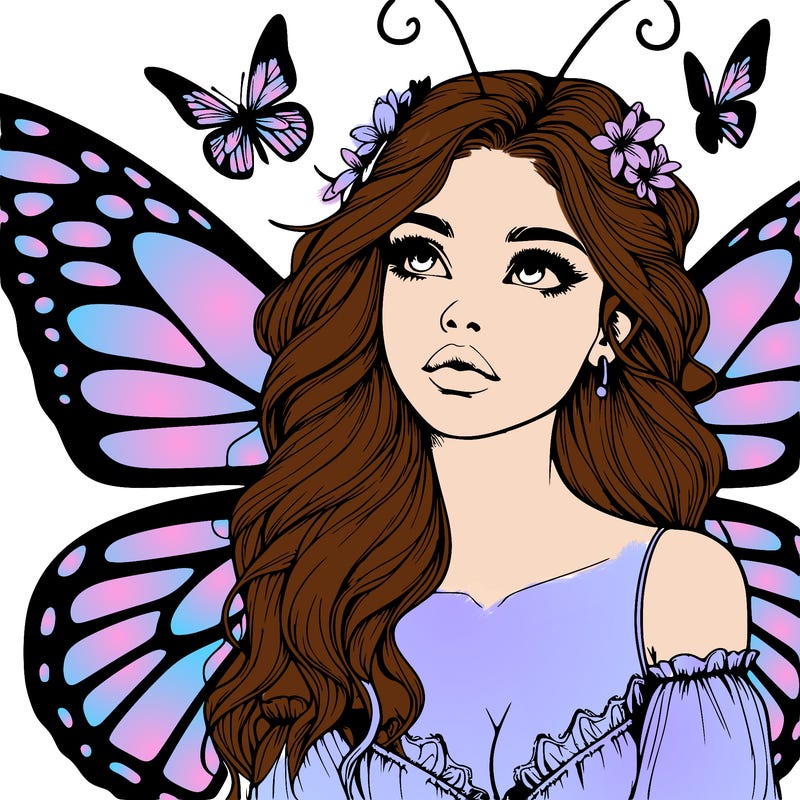 butterfly fairy realistic girl