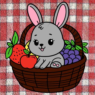 bunny in a fruit basket