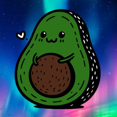 an avocado hugging an avocado