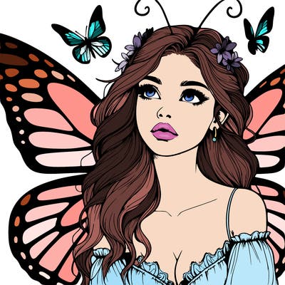 butterfly fairy realistic girl