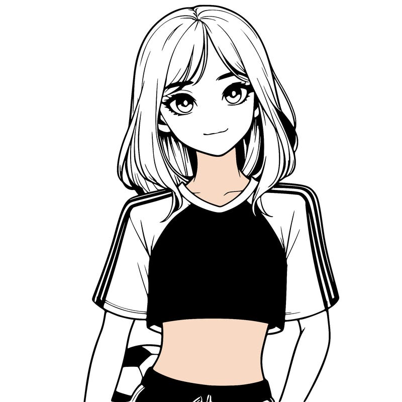 realistic girl wearing soccer jersey