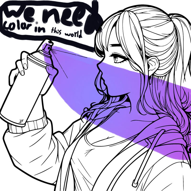 a realistic girl spray, painting