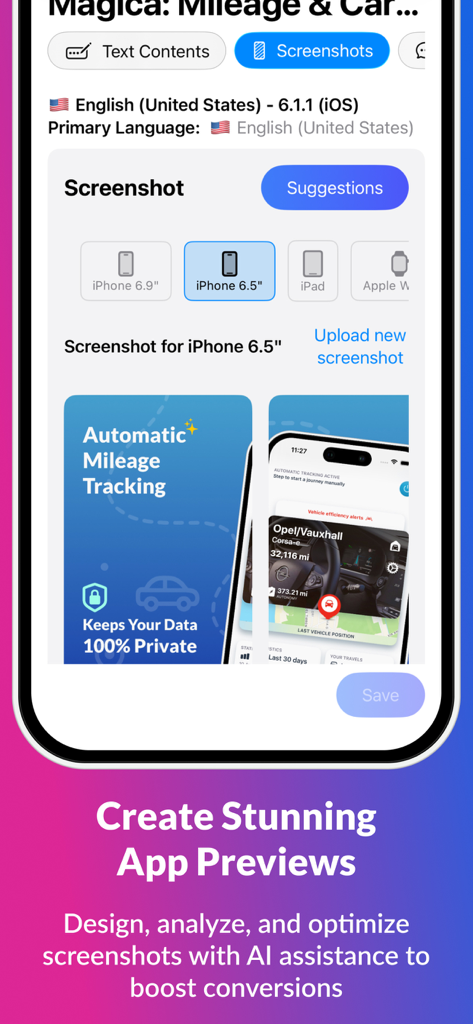 Dock Store Managerを使用して、複数のデバイス用のApp Storeスクリーンショットを設計および最適化します。