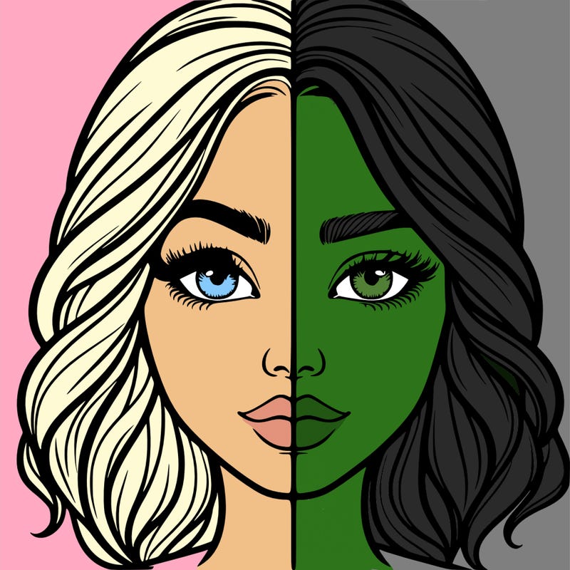 realistic girl split half