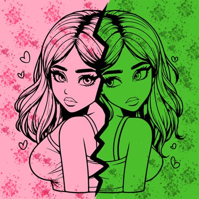 realistic girl split