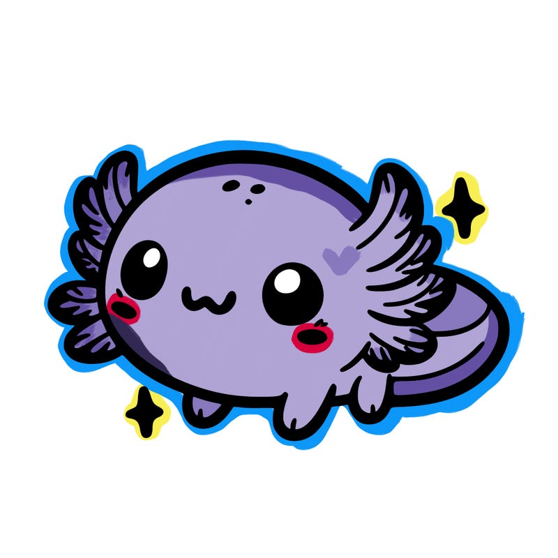 cute easy baby axolotl