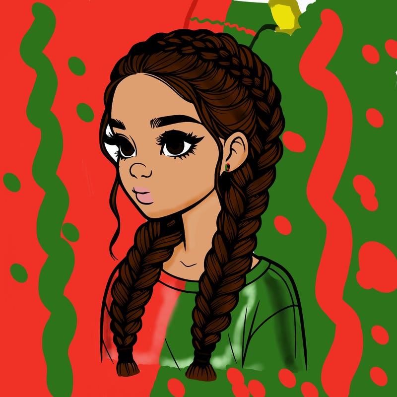 realistic girl with braids