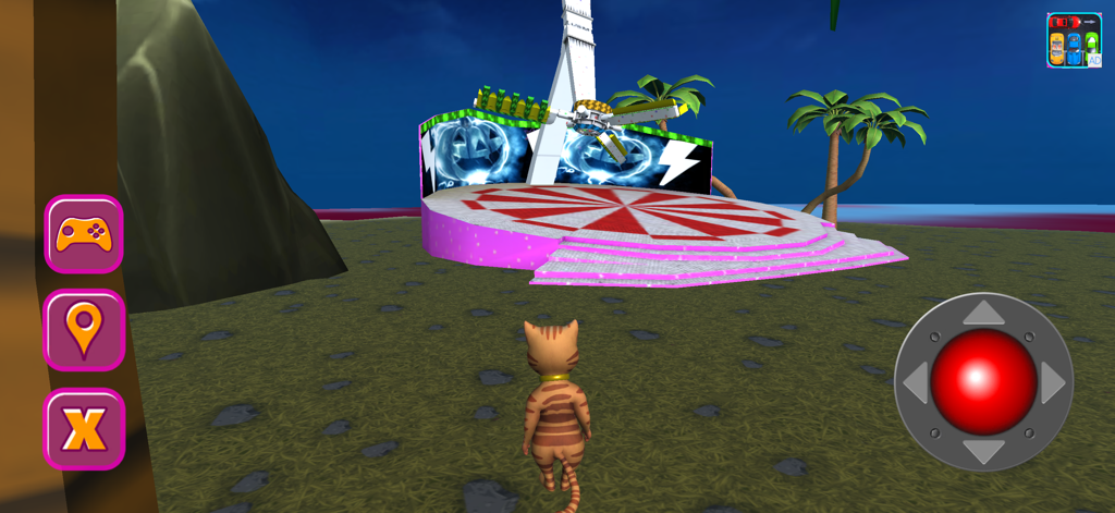 Halloween Cat Theme Park 3D - El gato Leo Catomy caminando por un parque temático de Halloween en 3D con atracciones espeluznantes