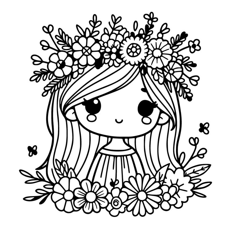 girl with flowers crown