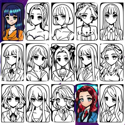 girls that look diffrent anime