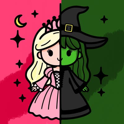 split princess and witch