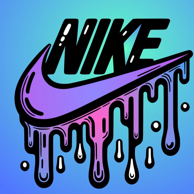 dripping nike logo