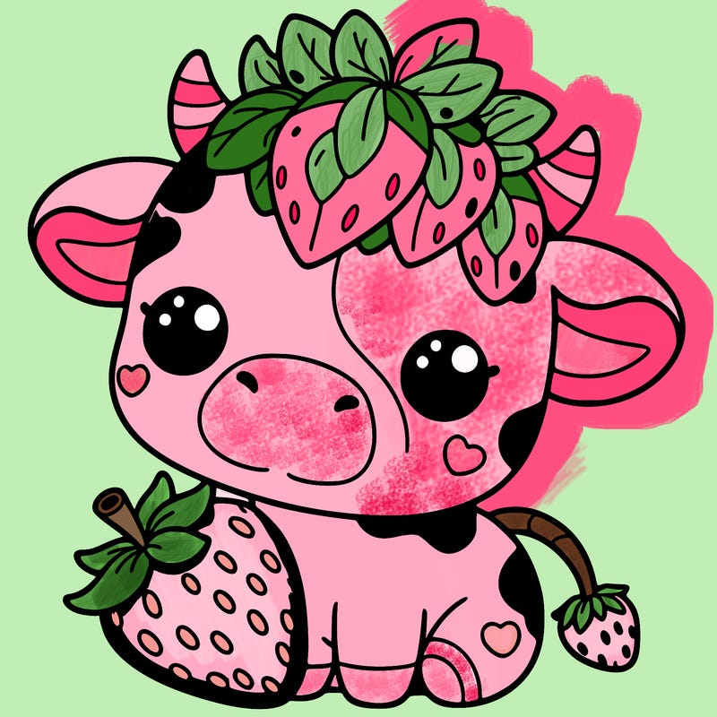cute strawberry cow