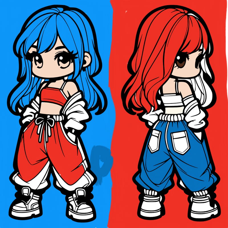 girl in crop top and baggy pants