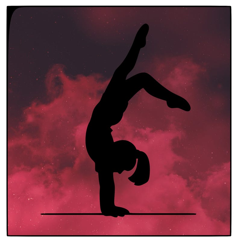 gymnastics doing a handstand also a girl
