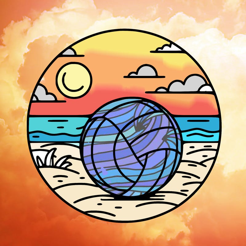 volleyball on a beach