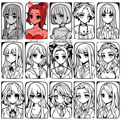 girls that look diffrent anime