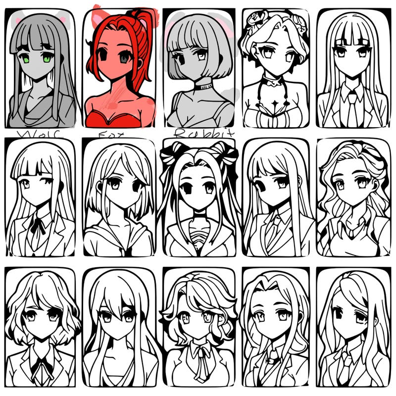 girls that look diffrent anime