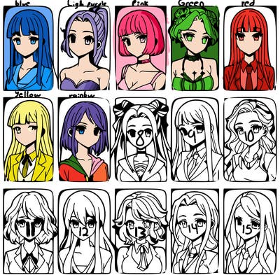 girls that look diffrent anime