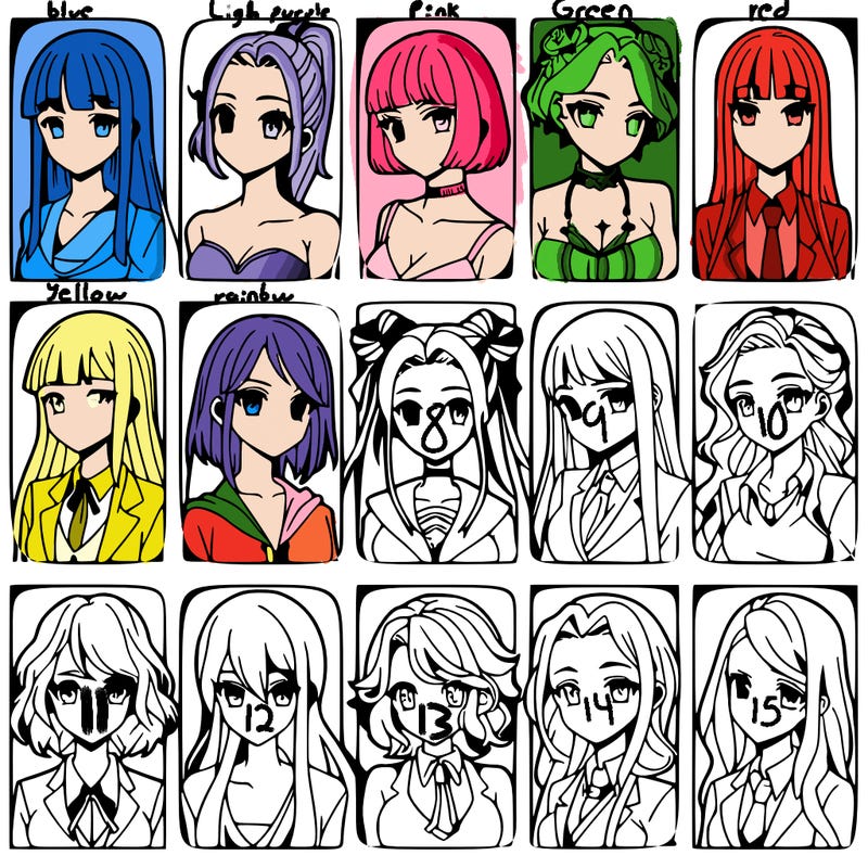 girls that look diffrent anime