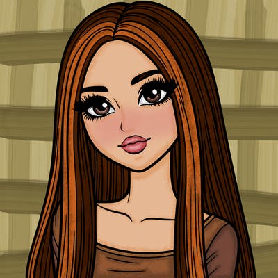 realistic girl with straight and long hair