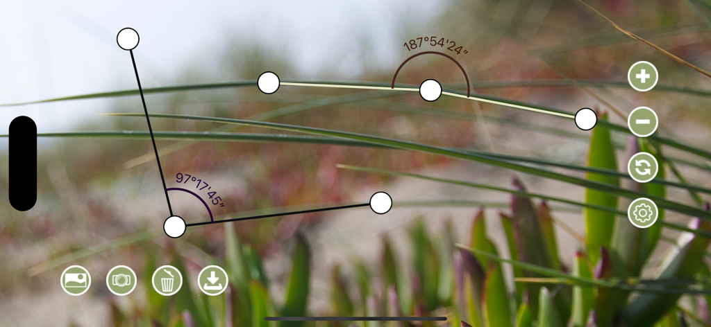 Angle Meter 360 - Angle Meter 360 app measuring multiple angles on a photo using digital tools.