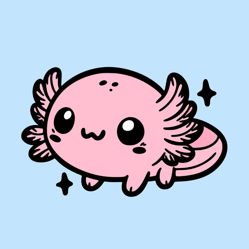 cute easy baby axolotl