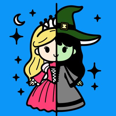 split princess and witch