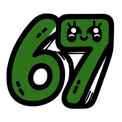 the numbers 67