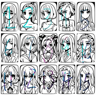 girls that look diffrent anime