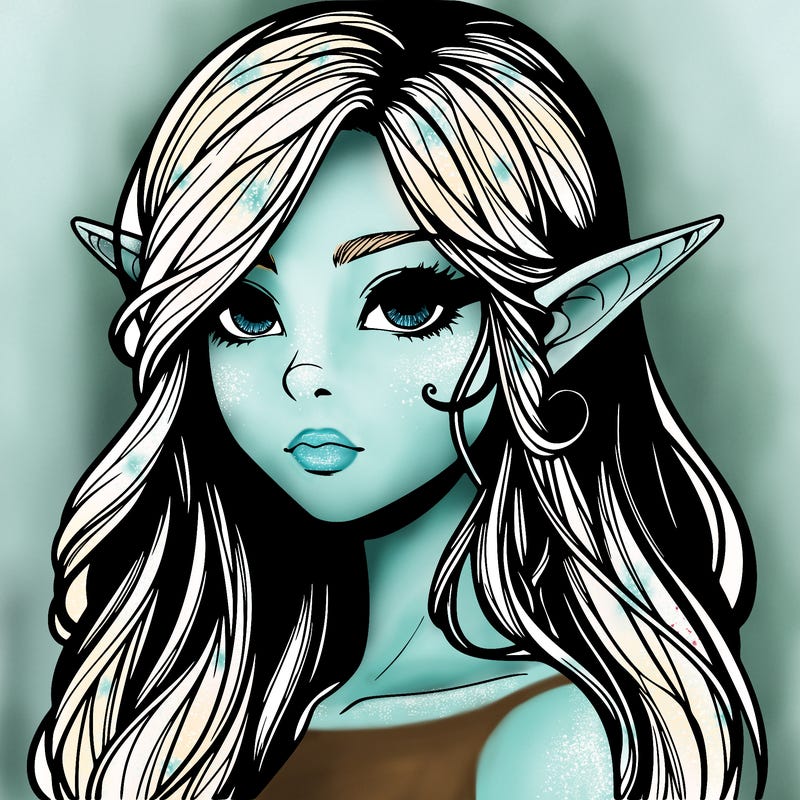 elf girl realistic dark fantasy