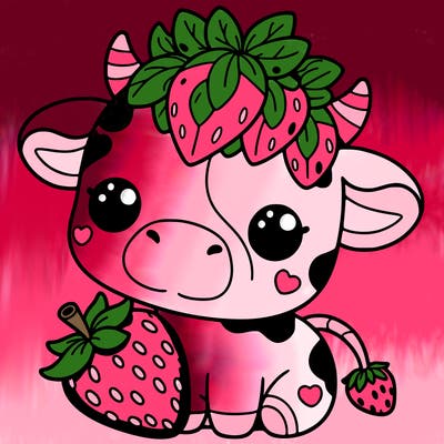 cute strawberry cow