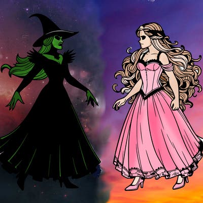 elphaba vs glenda realistic