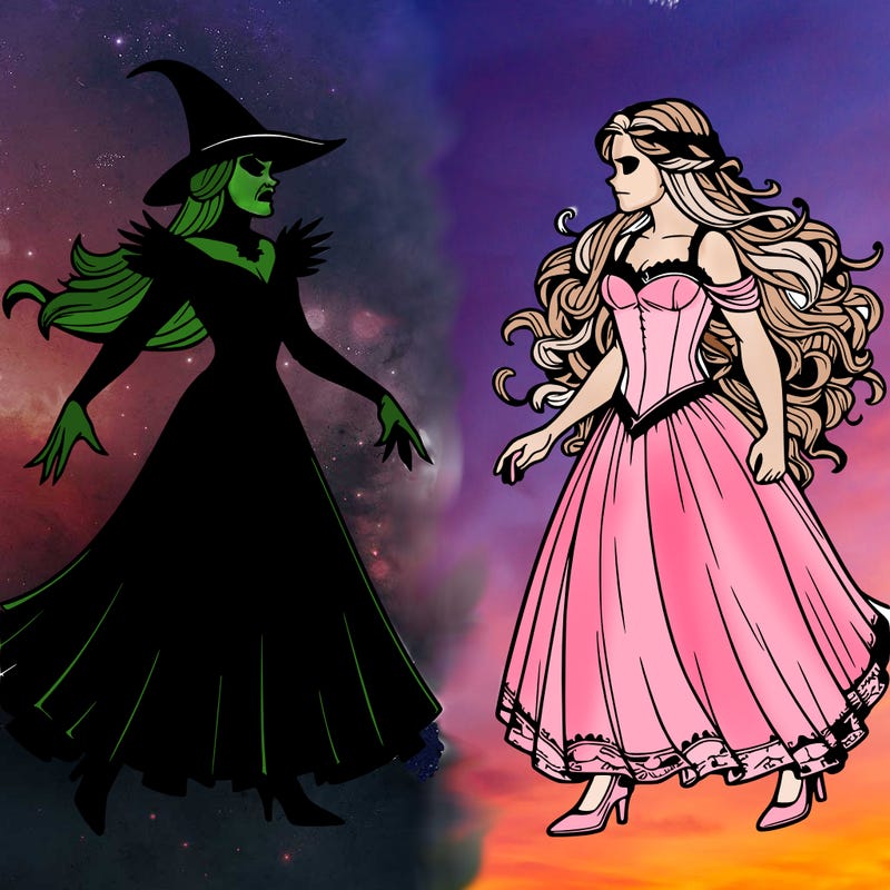 elphaba vs glenda realistic