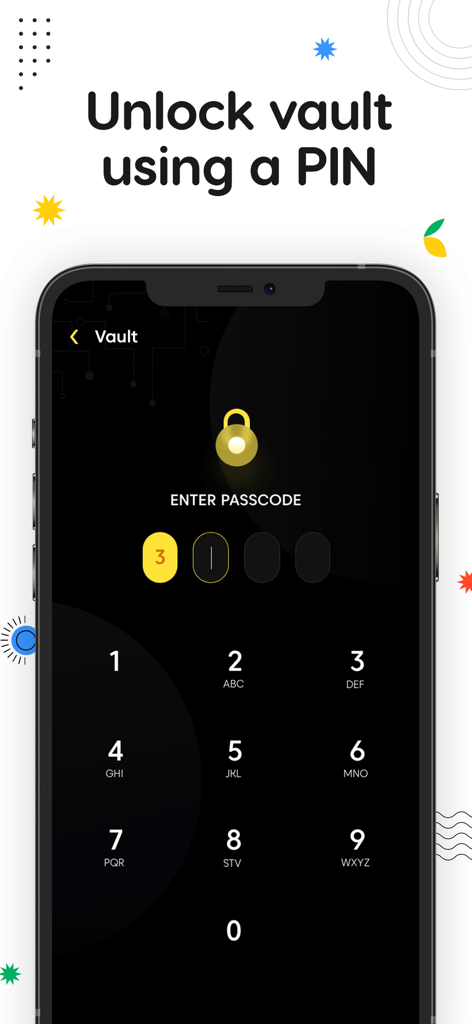 Photo Vault: Hide Pics & Video - PIN code entry screen for the Photo Vault app