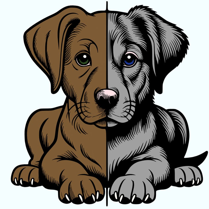 realistic dog split picture