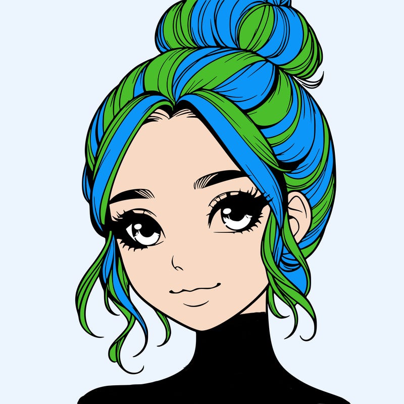 realistic pretty girl with hair in bun