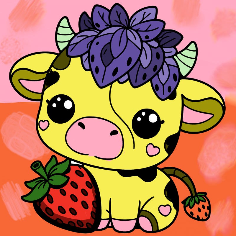 cute strawberry cow