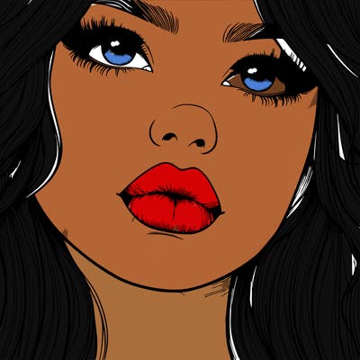 really realistic girl with lips