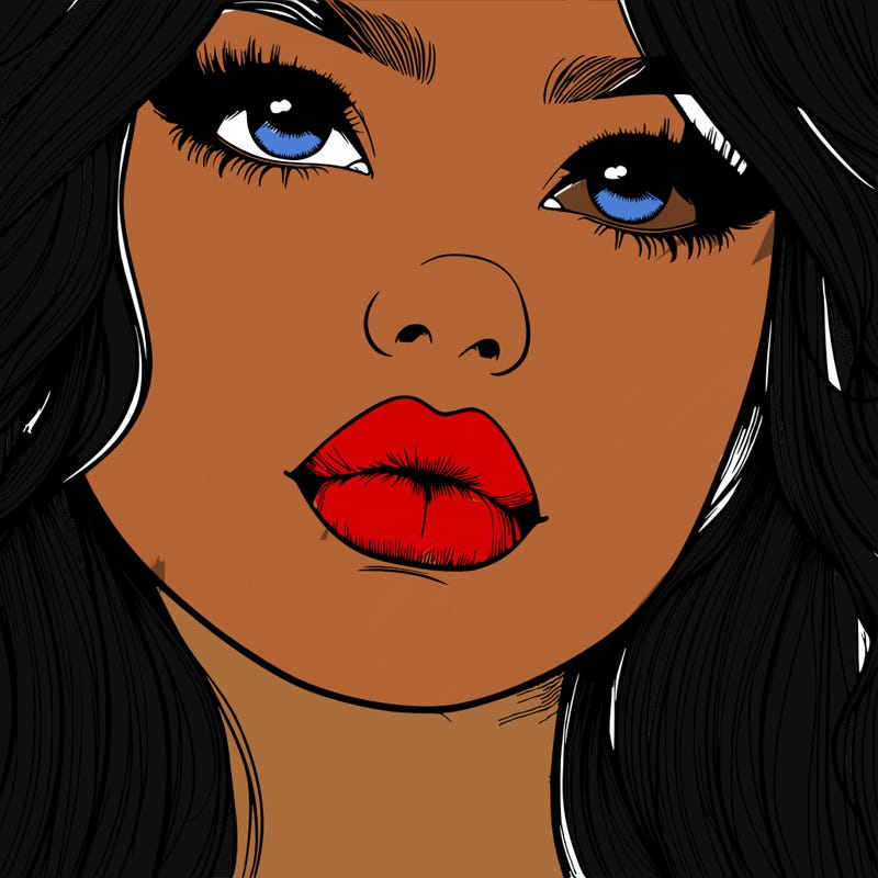 really realistic girl with lips