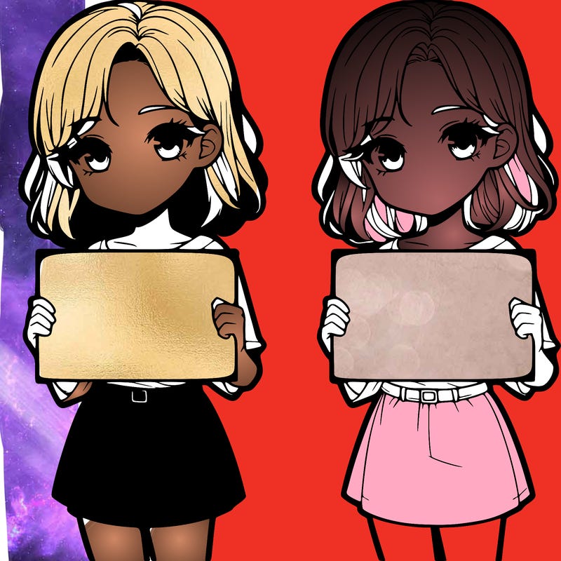 a realistic girl holding a sign