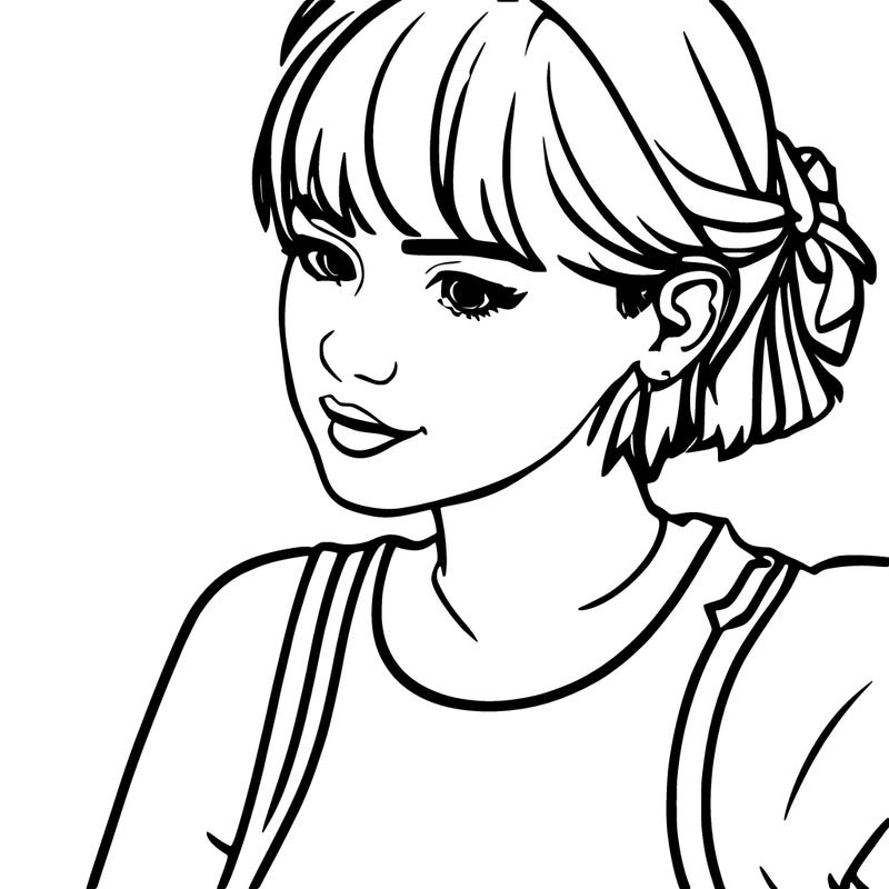 girl with bangs and short hair