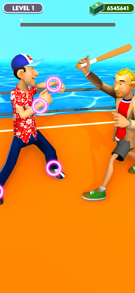 Slow Mo Action Run Fight Game - 슬로우 모션 스프린트 게임에서 양식화된 두 캐릭터 간의 슬로우 모션 전투 장면