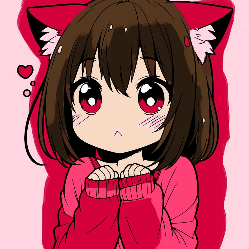 shy anime catgirl
