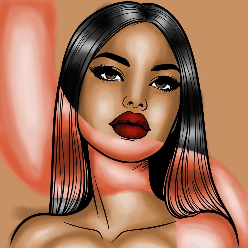 realistic woman with full lips