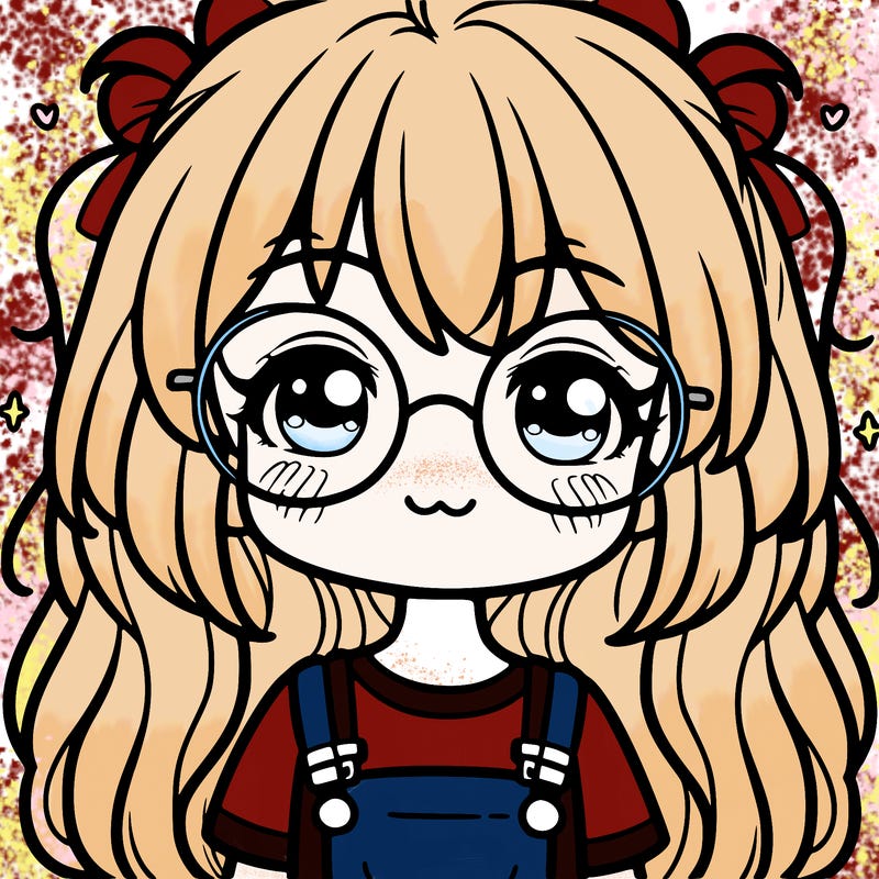 cute girl with glasses realistic