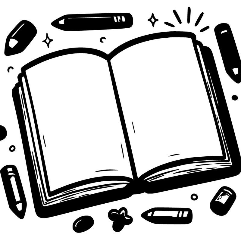 blank open sketch book