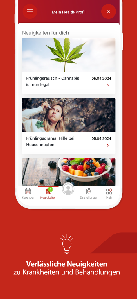 Generali Mobile Health - Feed de noticias de la aplicación Salud Móvil Generali con artículos de salud y médicos